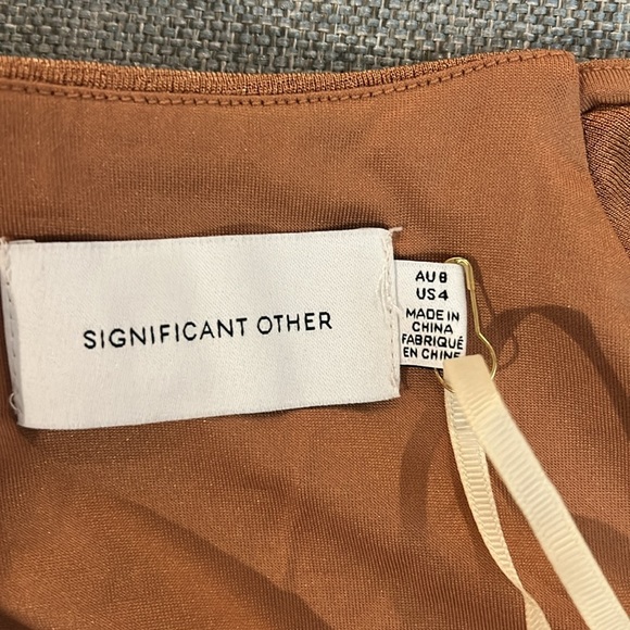 Significant Other X Revolve Rosie Long Sleeve Mini Dress in Caramel Size 4 - Picture 14 of 16